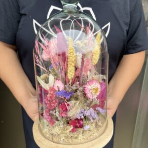 Cúpula de flores desidratadas