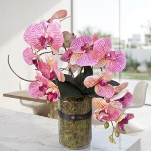 Orquídea artificial no vidro